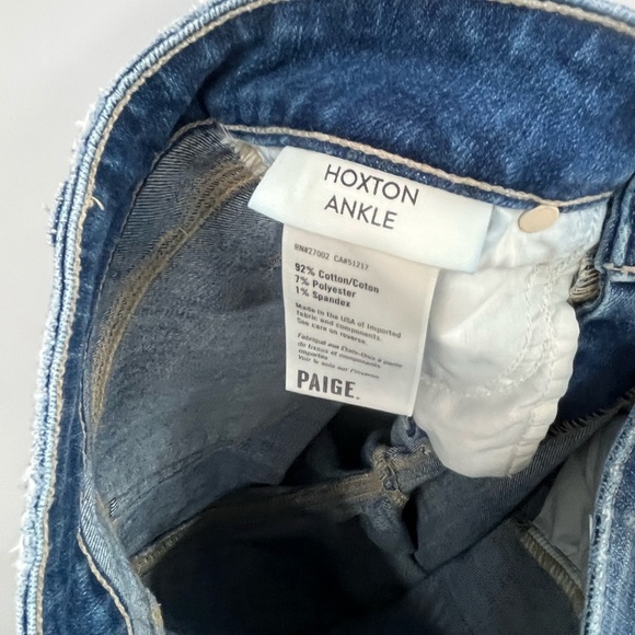 Paige Jeans Womens 25 Blue Medium Wash High Rise Hoxton Ankle Skinny Raw Hem - Picture 5 of 10